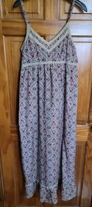 La Redoute maxi dress BOHO Cotton blend dress festival UK 12 Lace trim - Picture 1 of 11