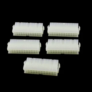 5 Pcs Plastic 24 Pin Female Power Cable PSU ATX Connector Beige - Picture 1 of 1
