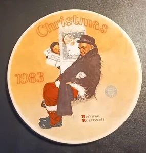 Norman Rockwell Christmas Plate Santa in the Subway 1983 - F4635 - Picture 1 of 2