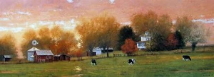 Raymond Knaub, "Herbstweide", Poster, 12,875"h x 36"w, signiert/unsigniert - Bild 1 von 3