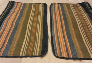 Eddie Bauer Home 2 King Size Striped Quilted Pillow Shams 100% Cotton - Picture 1 of 12