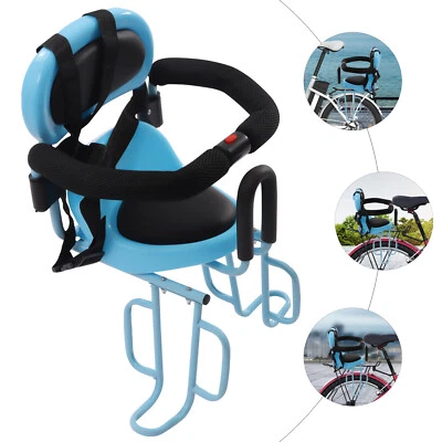 Blue Rear Child Bike Seat Suitable for Adult Bike with Seat Cushion - Image 1 of 4