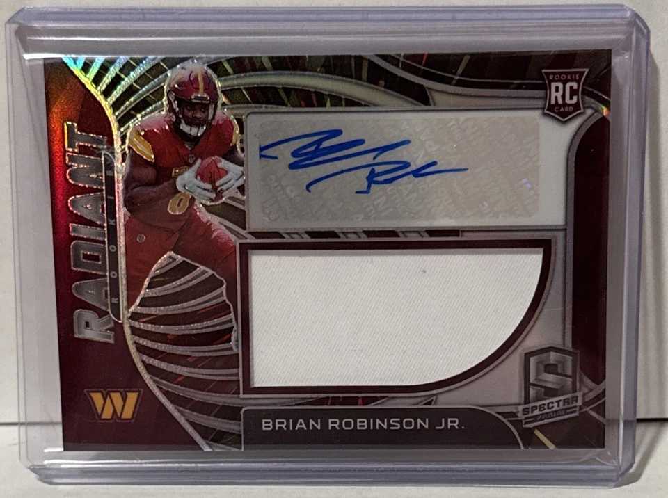 2022 Spectra Football RADIANT ROOKIE Brian Robinson Jr RPA RC Hyper Prizm #35/60 - Image 1 of 2