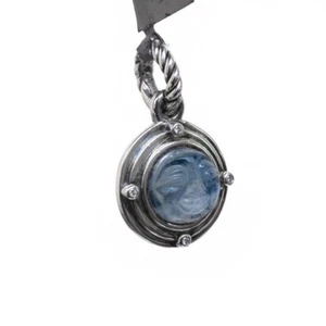 Neu DAVID YURMAN Damen Mond Charm Verstärker in Diamant Silber und Mondstein - Bild 1 von 9