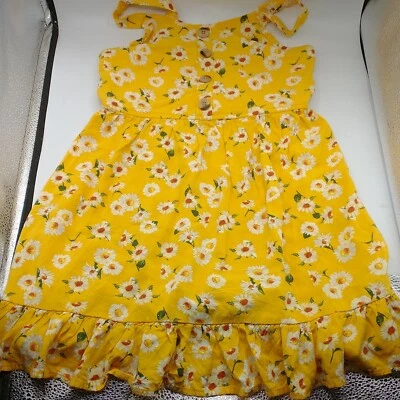 ZUNIE Girls Size M (10-12) Yellow Flower Summer Dress - Image 1 of 4