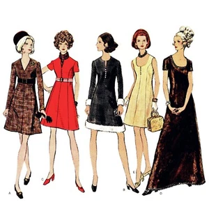 1960s Sewing Pattern, Semi-Fitted Dress - Bust: 38” (96cm) - Picture 1 of 1