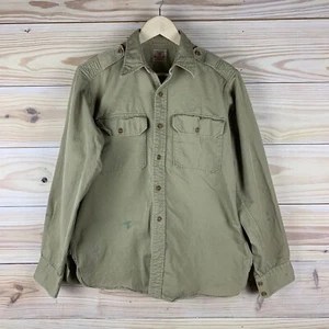 Vtg 60s West Point Cadet Shirt Canvas Button Up Military Training - Picture 1 of 13