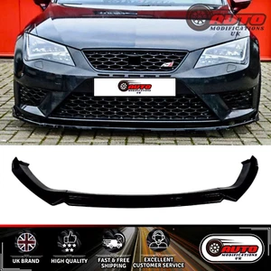 SEAT Leon MK3 5F Front Splitter Lip Spoiler Body Kit Gloss Black 2013-2020 - Picture 1 of 8