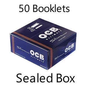 OCB Ultimate Slim Rolling Papers 50 Booklets-Sealed Box - Picture 1 of 3