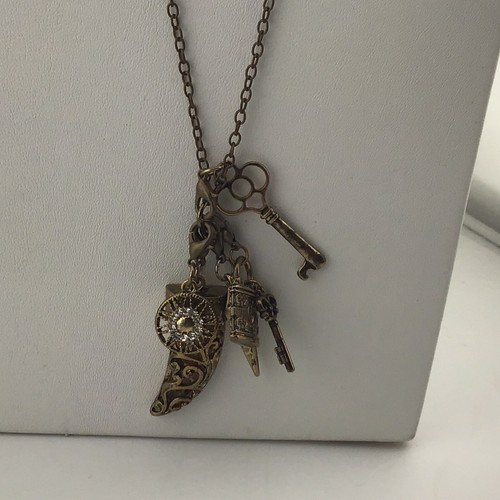 VETEMENTS Collana Charm BronzoT Catena Ciondoli Rimovibili Aggiungi Strato E Ragazza Estetica 30”