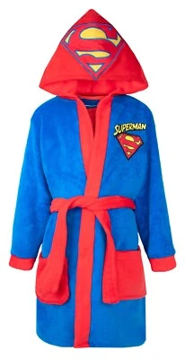 DC COMICS Vestaglia Superman per bambini con cappuccio vestaglia supereroe per bambini inverno caldo morbido