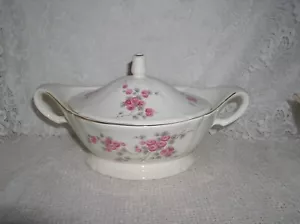 Cazuela Edwin M. Knowles Rosa Flor Gris con Tapa - Imagen 1 de 7