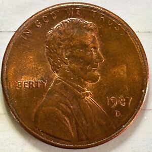 1987-D Lincoln Memorial Cent -Errors-Rare-DDO On Date-US Coin