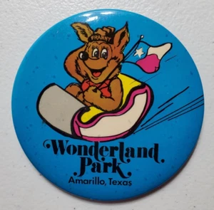 Vintage Pinback Button Wonderland Park Amarillo. TX - Picture 1 of 2
