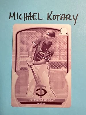 YASSER MERCEDES 2023 BOWMAN CHROME 1/1 Printing Plate Twins Prospect Bcp-99 - Image 1 of 4