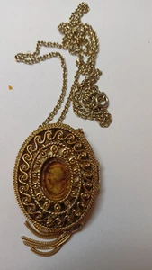 Vintage Corday Golden Amulett Bernstein Medaillon mit Parfum 50er Jahre - Bild 1 von 7
