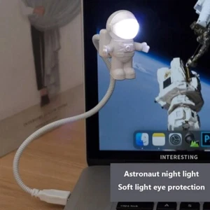 Lampe de bureau de lecture portable alimentée par veilleuse blanche en forme d'astronaute USB pour - Photo 1/9