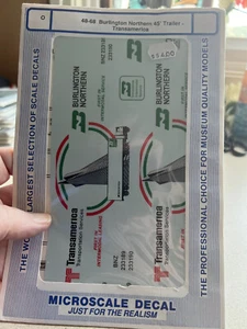 Remolque Transamerica Burlington Northern 45' escala O calcomanía microescala 48-68 - Imagen 1 de 2