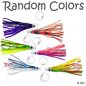 6.5" Fishing cup Trolling Marlin rigged Lure Resin Head big game Random Mix lot - Picture 1 of 12