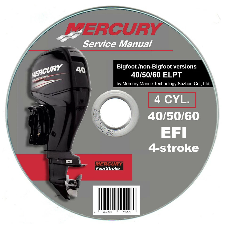 Mercury 40/50/60 EFI ELPT (4 CYL.)  fuoribordo  manuale officina - repair manual - Immagine 1 di 4