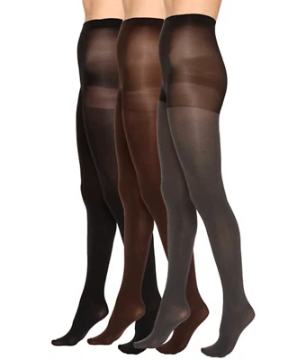 Meia-calça feminina HUE L126401 multicolor 3 peças super opaca tamanho 1 - Imagem 1 de 3