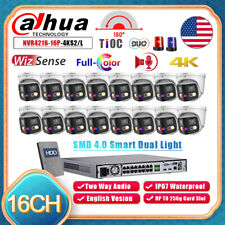 Dahua 4k 16CH 8MP 180° Panoramic IP Camera System 2-Way Audio Alarm WizSense Lot