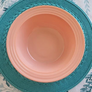 Hazel Atlas MCM Platonite Pink Pastel Serving Bowl 9" Vintage USA Milk Glass - Picture 1 of 9