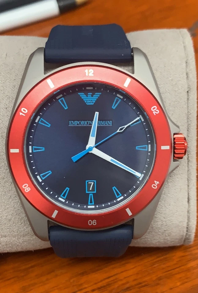 Reloj para hombre Emporio Armani AR11217 Sigma esfera azul correa de silicona azul Foto 1 de 1