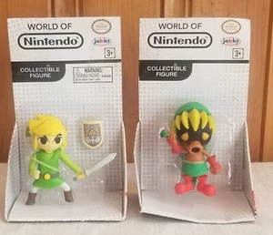 2015 WORLD OF NINTENDO LEGEND OF ZELDA LINK & DEKU JAKKS PACIFIC MINI FIGURE NEW - Picture 1 of 6