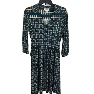 Talbots Women 3/4 Sleeve Pullover V Neck Print Dress Size 4 - Imagen 1 de 11