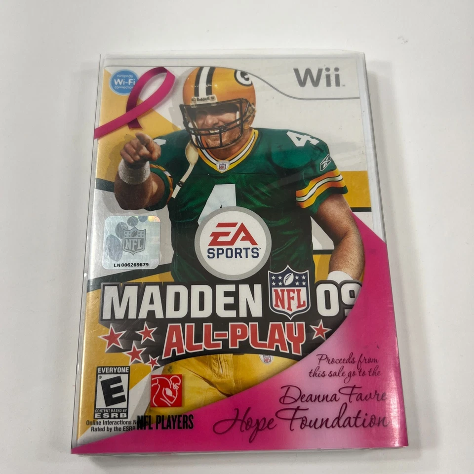 MADDEN NFL 09 (Nintendo Wii) RARE BREAST CANCER Edition Pink Sleeve Slip Sealed - Image 1 of 4