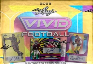 2023 Leaf Vivid Football Factory Sealed HOBBY BOX (5 Autos per box!)