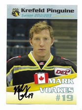 Ice Hockey AK/Postcard 2012-13 - Mark Voakes - Krefeld Penguins - Signed