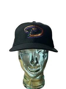VTG New Era 59Fifty MLB Arizona Diamondbacks Wool Fitted Hat Black Size 7 1/2 - Picture 1 of 10