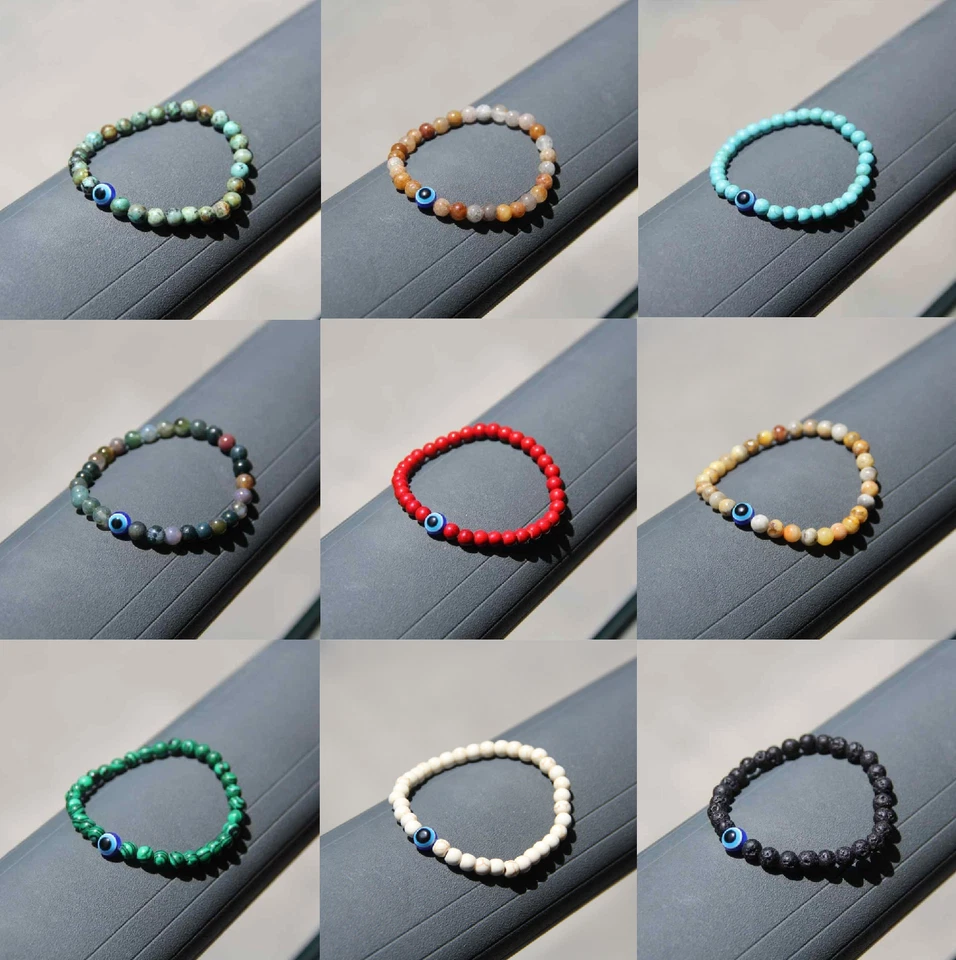 Perlen Armband türkisches Auge böser Blick nazar boncuk Steinperle Stretch  - Bild 1 von 1