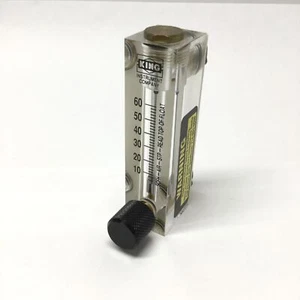 Tubo de acrílico King Instrument 75301112C11 2" medidor de flujo con válvula 0-60SCFH, 1/4"" NPT - Imagen 1 de 4