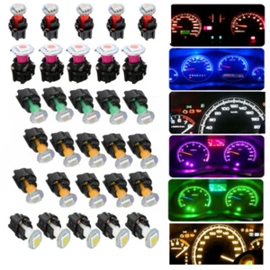 10pcs T5 PC74 12V Twist Socket Instrument Panel Cluster Dash LED Light Bulbs Kit - Foto 1 di 27