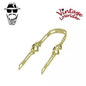 Vintage Lowrider 12" Double Square TWISTED BIRD CAGE Fender Brace Gold Bicycle. - Picture 1 of 1