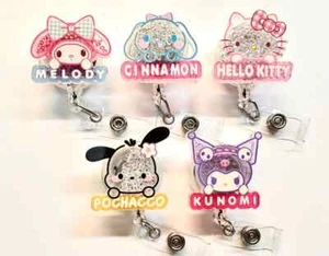 Kawaii Kätzchen schwimmend Glitzer Cartoon Figur einziehbar Ausweis Abzeichen Rolle - Bild 1 von 4