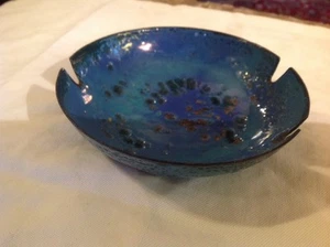 Blue metallic ashtray - Picture 1 of 2