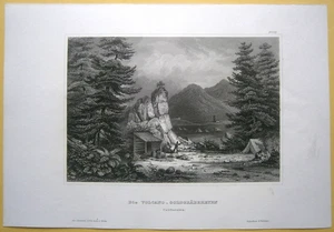 1857 Meyer Druck GOLDGRABUNG, SIERRA NEVADA, CALIFORNIA, #26 - Bild 1 von 1