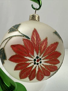 Handbemalter Milchglas Weihnachtsschmuck Weihnachtsstern Polen 4 Zoll Durchmesser - Bild 1 von 9