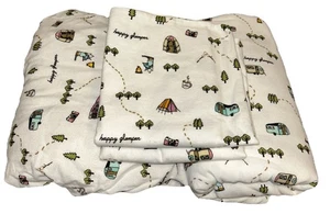 Whim Martha Stewart Collection Flannel Cotton 4 Pc Queen Sheet Set Happy Glamper - Picture 1 of 4