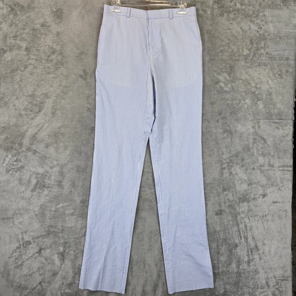 Pantalones Brooks Brothers Niños 16 Seersucker Pierna Recta Elastizados Preppy Clásicos Foto 1 de 4