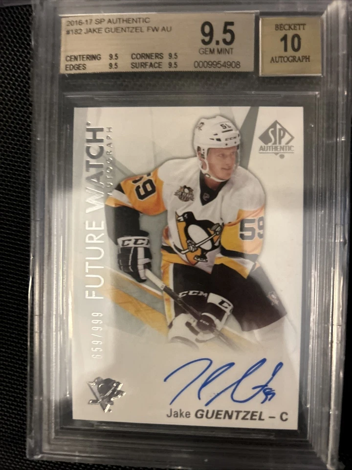 2016-17 Upper Deck Jake Guentzel Future Watch Auto BGS 9.5 with 10 auto rookie - Image 1 of 2