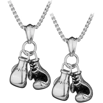  2 Stück One Set Kreative Halskette Boxhandschuhe Halskette Metall Halskette - Bild 1 von 4