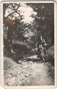 Antique RPPC Royal Enfield Motorcycle Race 1930 Motor Club Trial Photo Postcard - Picture 1 of 2