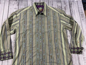 NUEVA Camisa Para Hombres Robert Graham Talla L Abotonada De Colección 0103 - Imagen 1 de 9