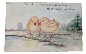 Vintage Easter Greeting Postcard Holiday 1900s Duckling Posted Stamp Antique - Picture 1 of 3