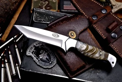 CFK Handmade AUS 10 Custom GENUINE SHEEP HORN Hybrid TANTO Hunting Knife - Image 1 of 4